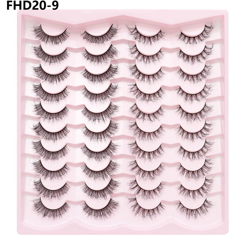20 Pairs Faux Mink Lashes 3D Fluffy Natural Lashes Makeup False Eyelashes Russian Strip Lashes Eyelash Extension