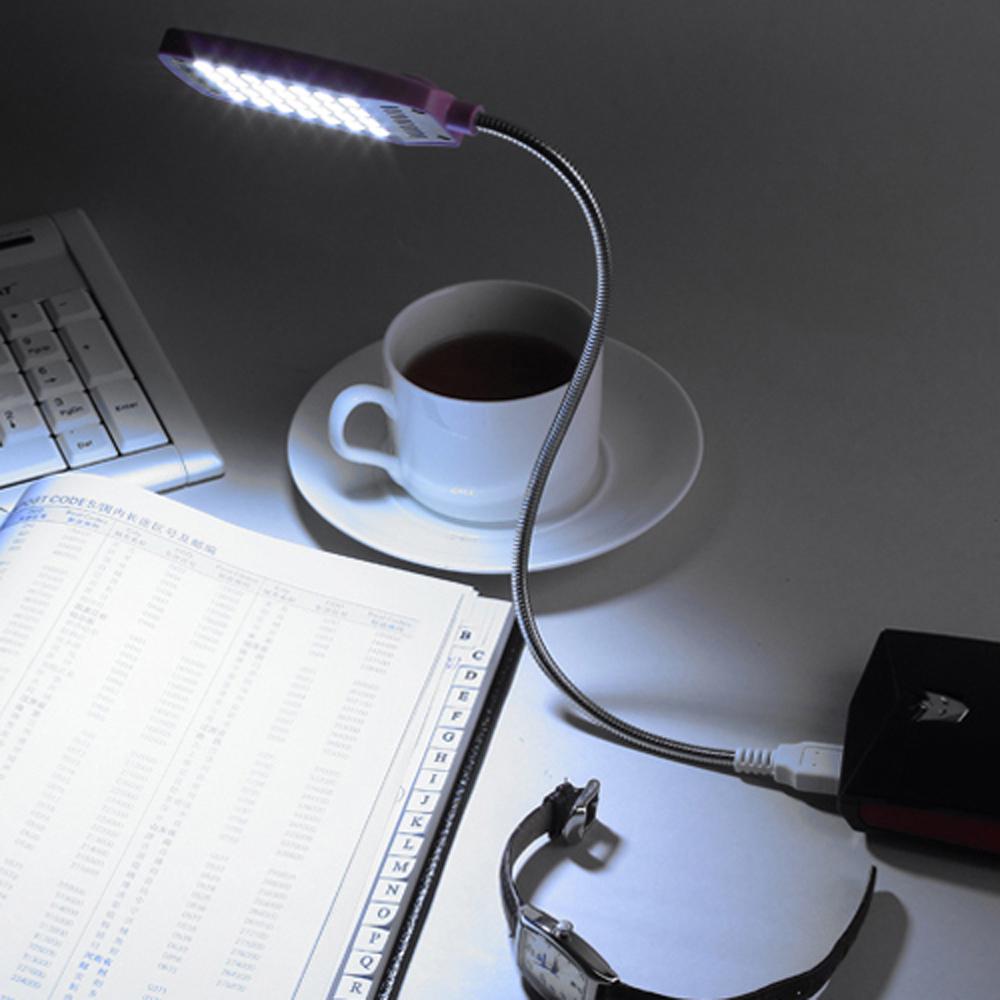 2 PCS 28 LEDs PC USB LED Table Lamp Adjustable Reading Book Light With Switch Night Lights Charging Flexible For Study Lightings