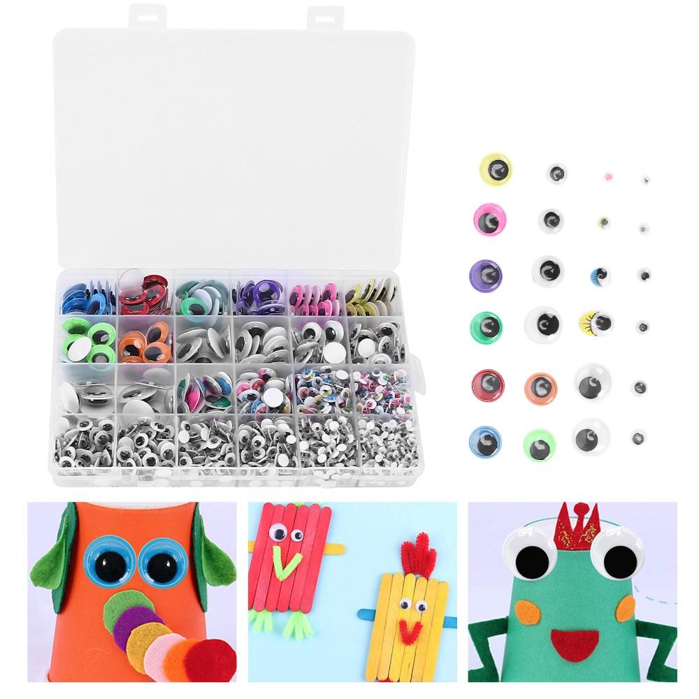 1700pcs Different Sizes Self Adhesive Eyes Self Adhesive Wiggle Eyes Googly Eyes  Doll Decoration