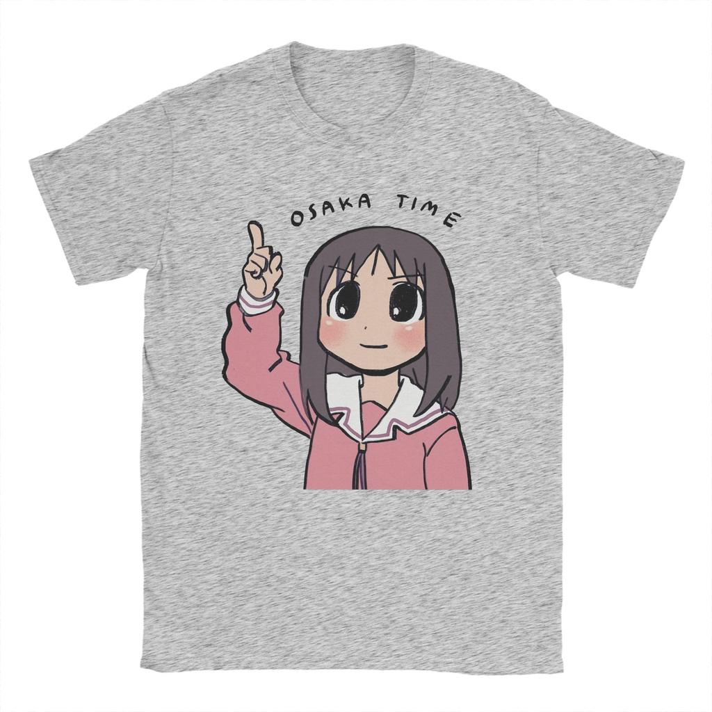 Męskie Koszulki Osaka Time Ayumu Anime Azumanga Daioh Vintage Czysta Bawełna T-shirty Krótki Rękaw Koszulka Okrągły Dekolt Odzież Nadruk
