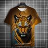 Animal Men's T-shirt 3d Tiger Print Men's Tops Casual Short Sleeve Simple T-shirt Summer Round Neck T-shirt Men's Ultra Clothing