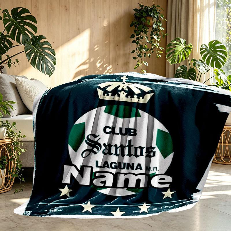 Custom Name Personalized Club Santos Laguna Print Blanket, Home Decor, Bedroom, Sofa, Camping, Couch, Gifts for Birthday Christmas