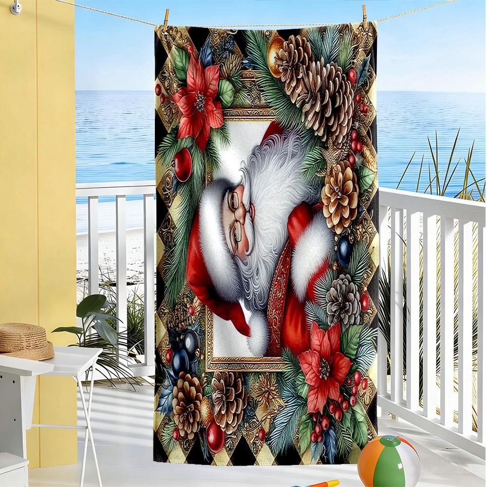 Christmas Beach Towel High Absorbency & Quick-Dry Comfortable Lightweight
