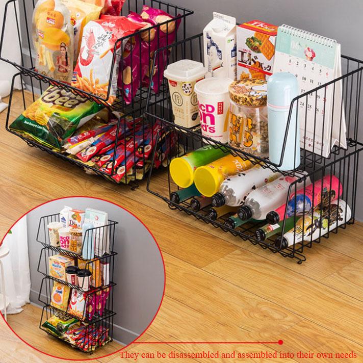Kitchen Shelf Multi Floor Fruit Storage Basket Storage Rack Vegetable Basket with Wheels