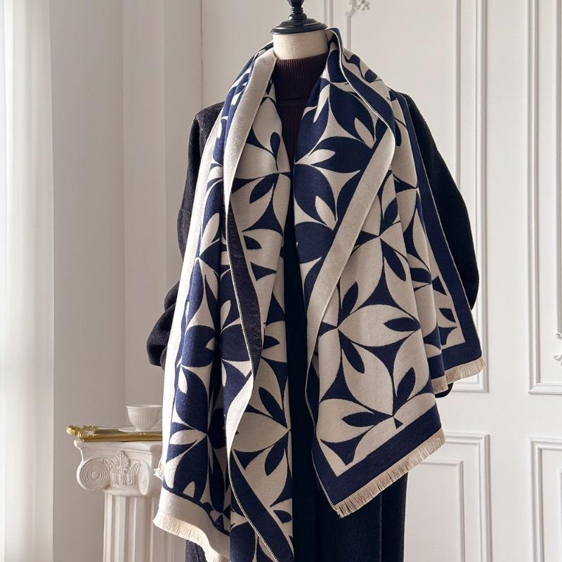 Design sense versatile accessories large shawl thickened warm scarf elegant celebrity shawl outer scarf
