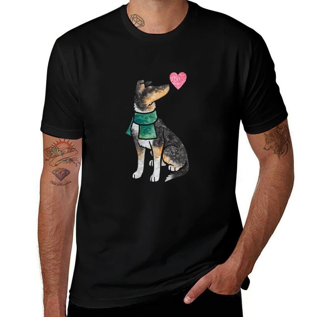 Watercolour Smooth Collie Tricolour Tshirt Odor Resistant Short Sleeve Top
