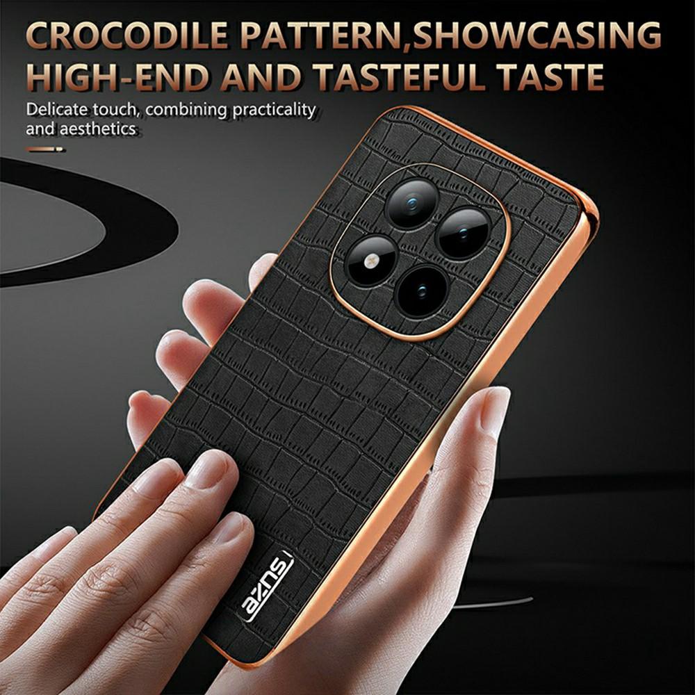 AZNS For Xiaomi Poco M8 Pro 5G/Redmi Note 15 Pro+ 5G (Global) Case Electroplating Crocodile Texture PU + TPU Phone Cover
