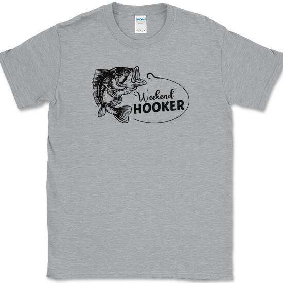 Weekend Hooker T-Shirt Funny Fishing Humor Casting Fly Joke Tee XXL