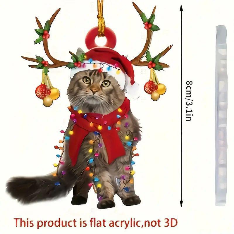 

Рождественский котенок акриловая подвеска-украшение на елку для зеркала автомобиля Standard