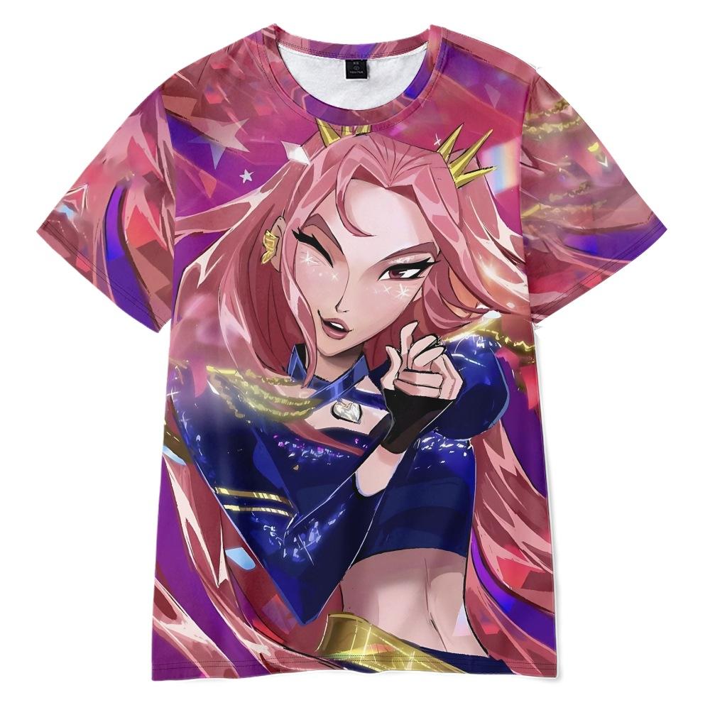 3D Neuer Film K-POP Dämonen jagende Girlgroup Bedrucktes Kurzarm-T-Shirt Bedrucktes Erwachsenen-Kinder-Sommer