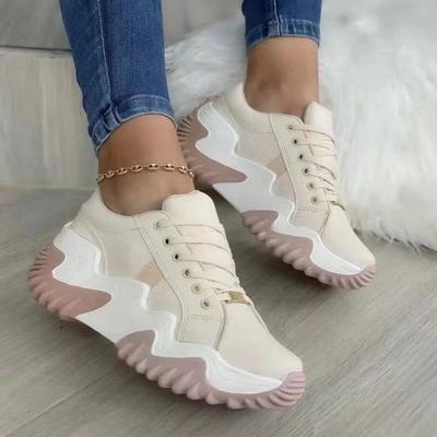 Foreign Trade Low-top Sports Shoes Women's 2024 Spring and Autumn Models 43 Large Size European and American Casual Thick-soled Serrated Dad Shoes Sin
