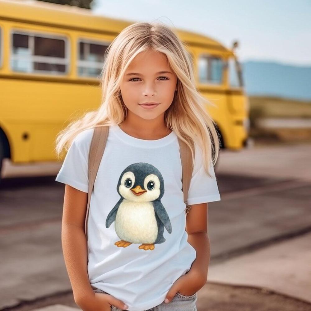 Funny Baby Penguin Kids Shirt Penguin Lover Cute Animal Lover Gift Tee Penguin Cartoon Child Tshirt Cute Cartoon Animal Kids Tee 110
