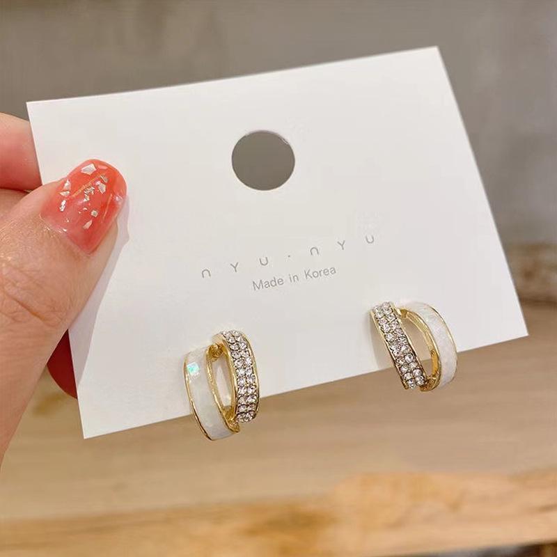 Autumn/Winter 2025 Trendy Checkered Mosaic Earrings for Women