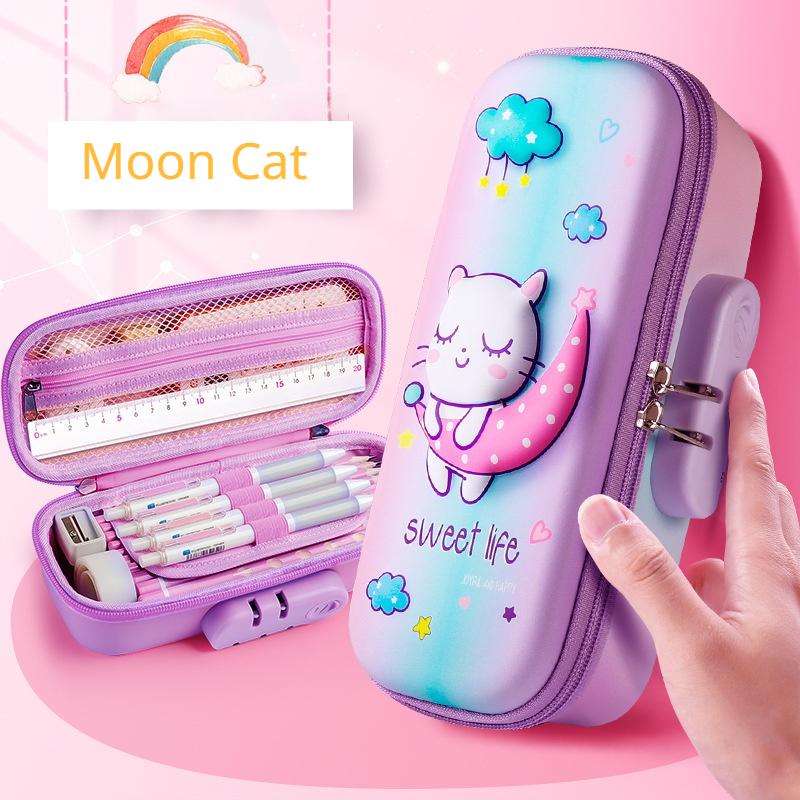 

Детская коробка для канцелярских принадлежностей большой емкости с паролем, пенал для начальной школы, трехмерная коробка для канцелярских принадлежностей с героями мультфильмов, рождественский подарок