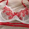 Conjunto de ropa interior sexy para mujer europea y americana, conjunto de sujetador y bragas cómodos, conjunto de lencería moldeadora bordada con huecos