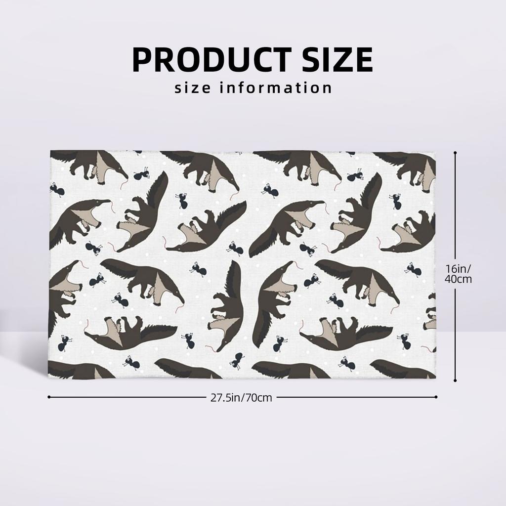 Giant Anteaters and Ants All over Pattern Soft Face Towel Quick Dry Pool Bath Cotton Towels Breathable