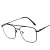Double Beam Anti Blue Light Square Prescription Glasses For The Nearsighted Vintage Metal Myopia Spectacles -0.5 -0.75 To -6.0