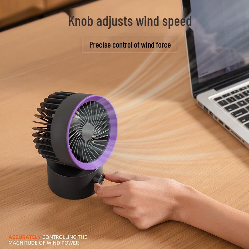 USB Rechargeable Mini Oscillating Silent Desktop Fan