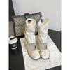 Ballet Style Square Head Cool Boots Women'S Thick Heel Thick Bottom Hollow Bow Niche Design Fashionable Short Boots
