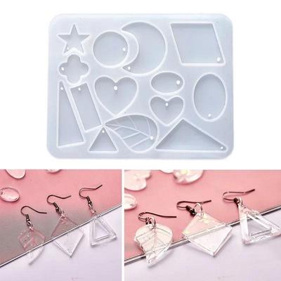 Women Fashion Diy Adhesive Mold Pendant Earrings Water Drop Jewelry Pendant Geometric Earrings Resin Silicone Molds Accessories