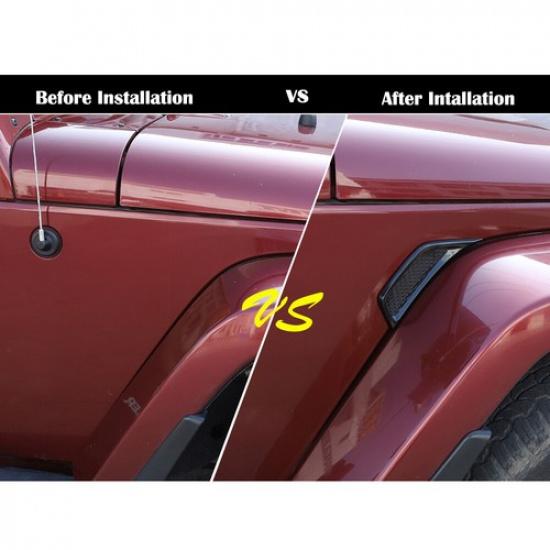 Black Exterior Leaf Plate Fender Panel Cover Trim For Jeep Wrangler JK 2007-2017