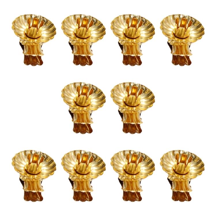 

10Pieces Iron Candle Holders Clip Great For Enhancing Dining Table Ambiances Traditional Candle Clippers with Clip золотий