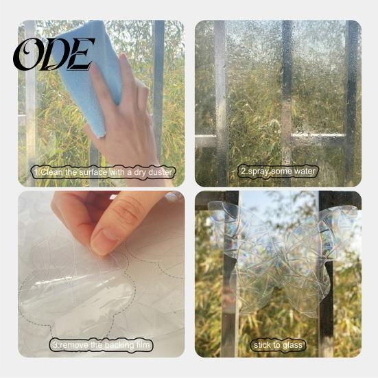 Detachable Window Sticker Butterflies Self-adhesive Rainbow Prism Suncatcher Decorate Glass Decal Home Decor Supplies