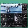Stunning Hottest Womens Ladies Crystal Rhinestone Bangle Ocean Blue Bracelet Chain Heart For Timeless Fashion