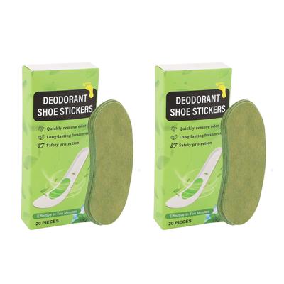 40pcs Shoe Deodorizing Stickers Breathable Sweat Wicking Comfortable Odor Removal Insoles Stickers