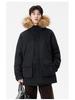 Unisex Mid-Length Winter Down Jacket with Fur Collar - Men's 90% White Duck Down Thickened Parka