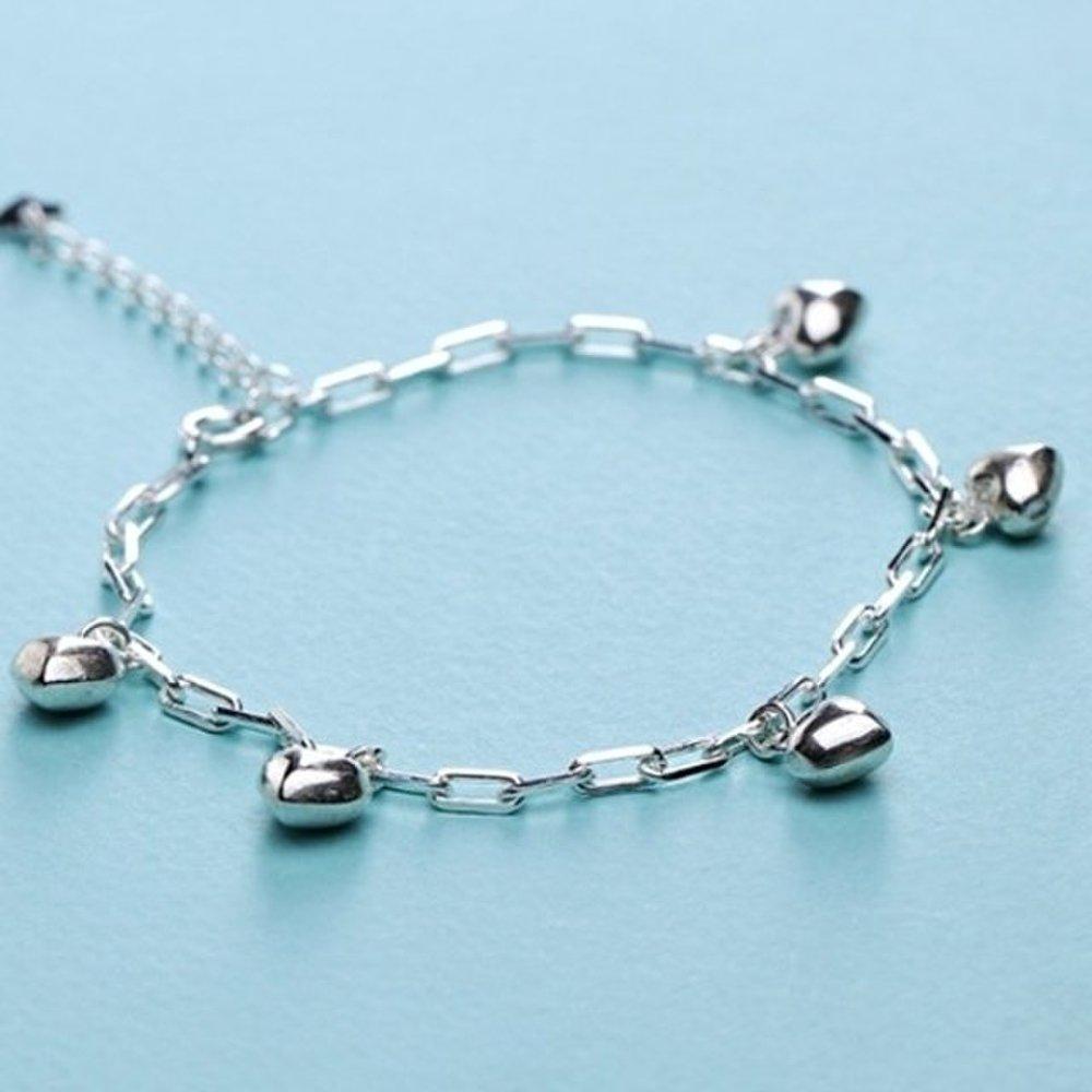 [As Little] Clip Silver Chain Bracelet 925 Daily Heart Charm