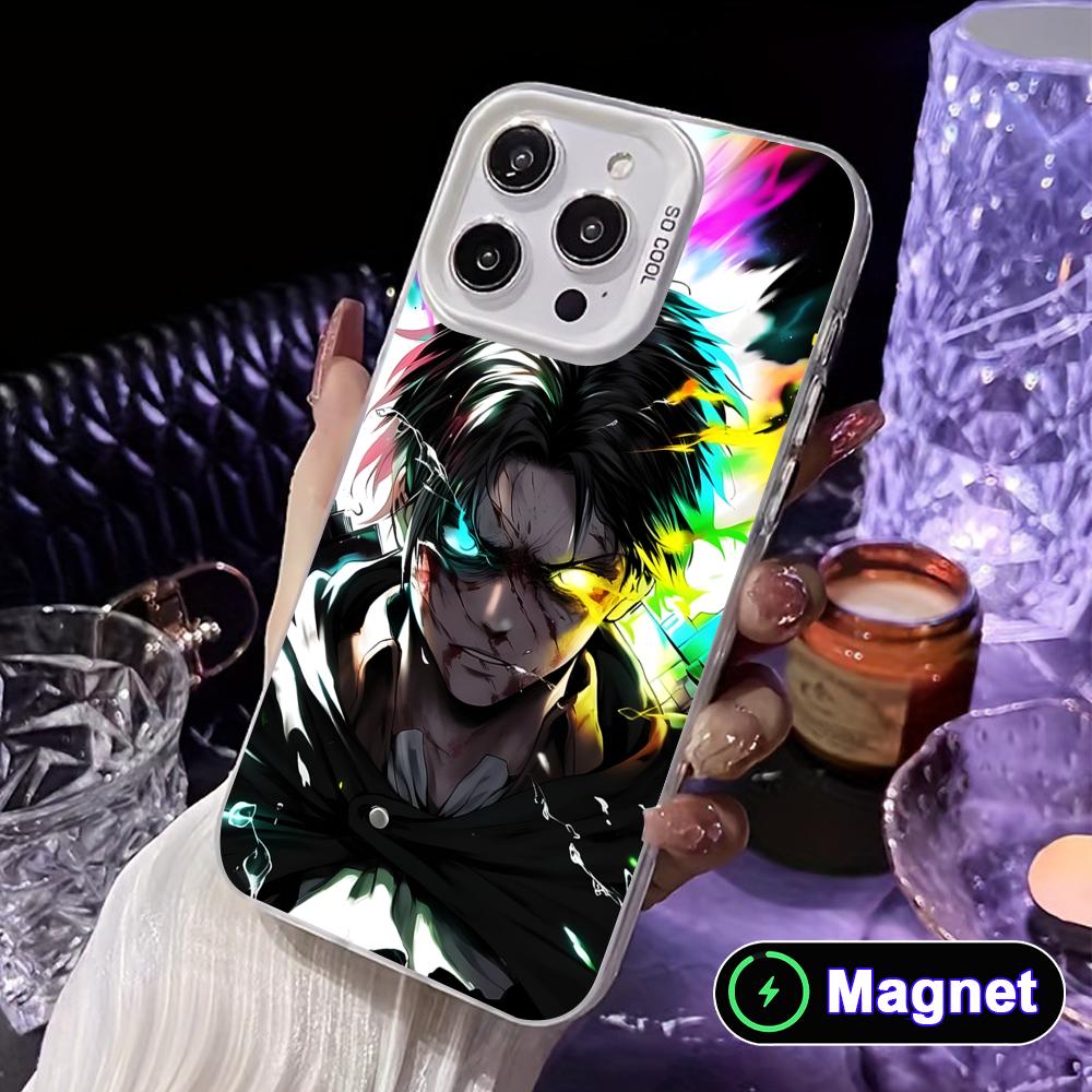 AOT Eren Yeager White Translucent MagSafe Mobile Phone Case for iPhone 17 16 15 14 13 12 11 X XR XS Air Pro Max Plus Cover iPhone 14 Pro