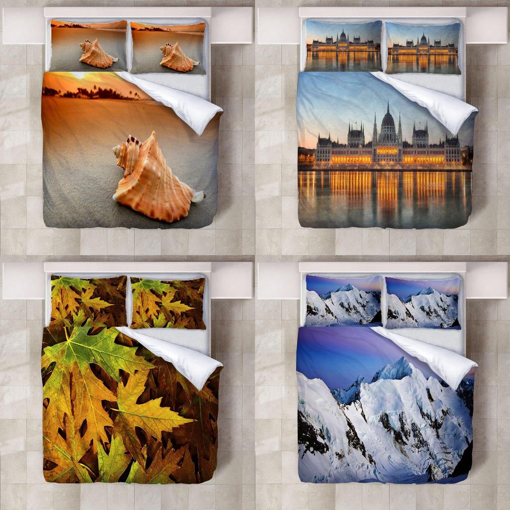 High Definition Digital Printed 3-piece Bed Sheet Set For Us Size Beds Flower Pattern