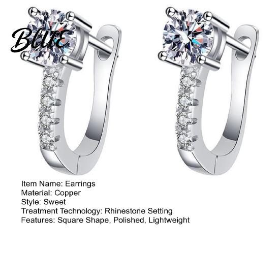 Wedding Jewelry 1 Pair Women Cuff Earrings Stud Rhinestone Ear
