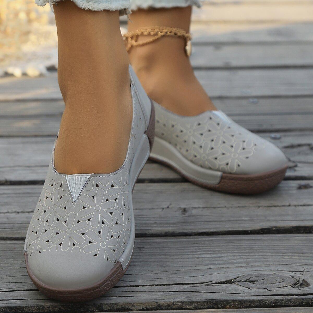 JMG Shoe Industry Dames Grote Maat Zomer Nieuw Ronde Neus Holle Comfortabele Dikke Zool Enkelschoenen 39