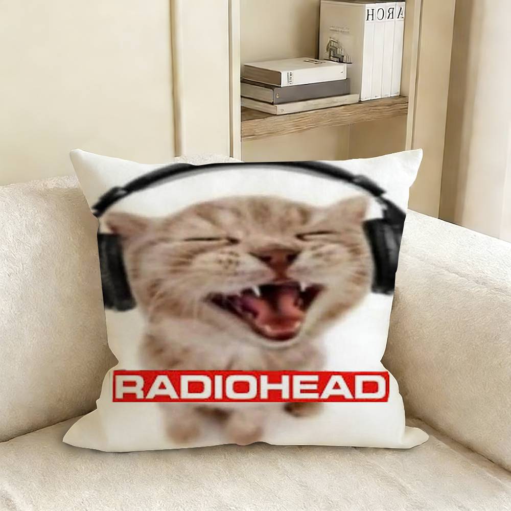 Cool RRadiohead Band Pillow Case Living Room Sofa Cushion Cover Suitable For Home Bedroom Room Decoration