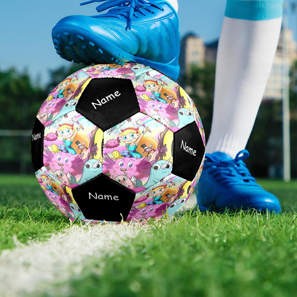 Custom Name Star Butterfly Theme Size 5 Soccer Ball, Suitable for Both Indoor and Outdoor Matches, a Gift Suitable for Everyone.