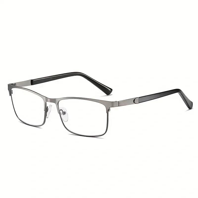 Quadratische Metall Vollrand Lesebrille Herren Business Alterssichtigkeit Brille für Ältere Blaulichtschutz Augenschutz Brille