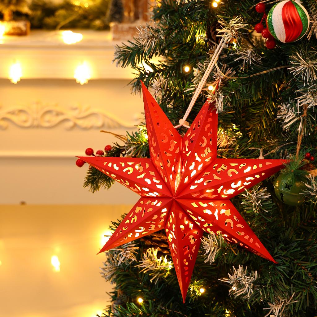 Weihnachtlicher Papierstern Anhänger Frohe Weihnachten Dekorationen für Zuhause 2026 Navidad Weihnachtsbaum Hängende Lampenschirme Schmuck Neujahr