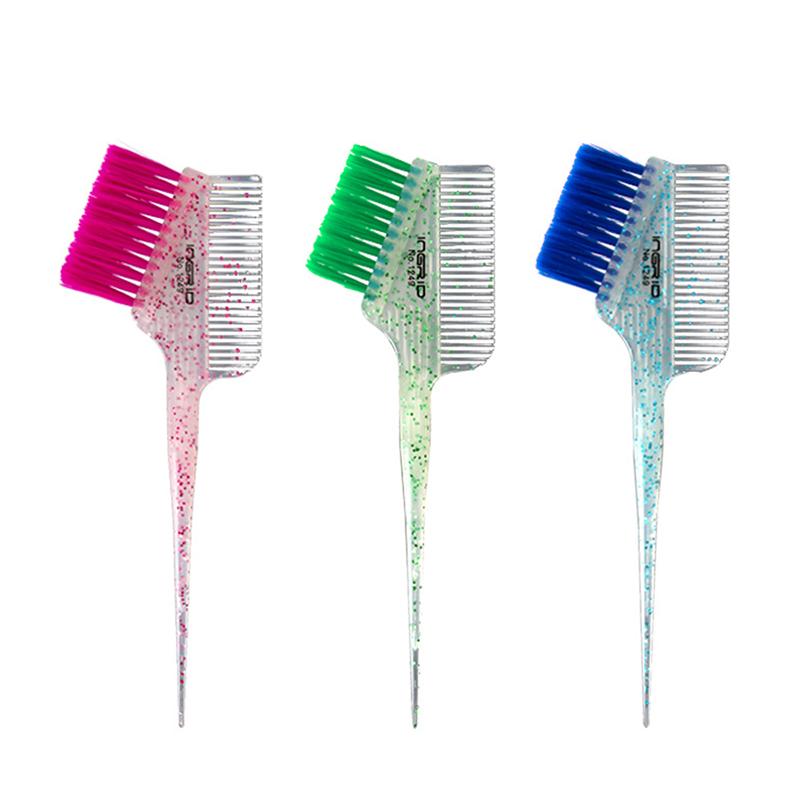 Weiche Faser Glitzer Tönung Farbe Haarbürste Friseurbedarf Pro Salon Werkzeuge Bleichkamm