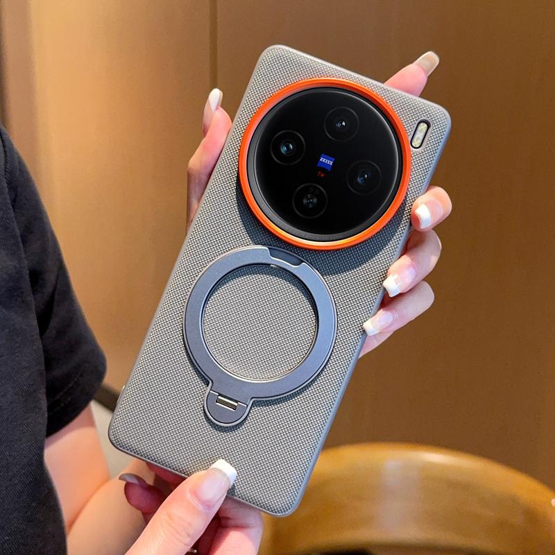 For VIVO X100 X100S X100S Pro X100 Pro X100 Ultra Solid Color Rotating Magnetic Stand Anti-drop and Anti-fingerprint Phone Case
