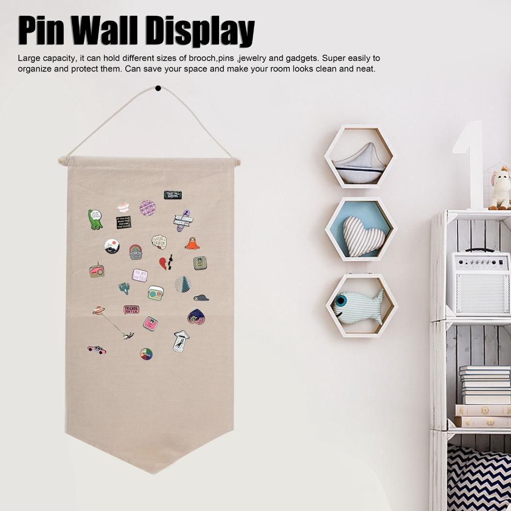 Canvas Wall Hanging Jewelry Organizer Beige Accessories Display Board Foldable Organizer  Door