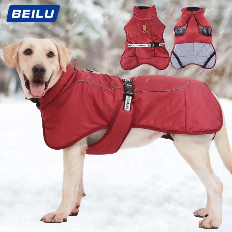 New Autumn and Winter Dog Clothes Thickened and Warm Large Dog Jackets Reflective Large Dog Cotton Clothes Pet Cotton Clothes