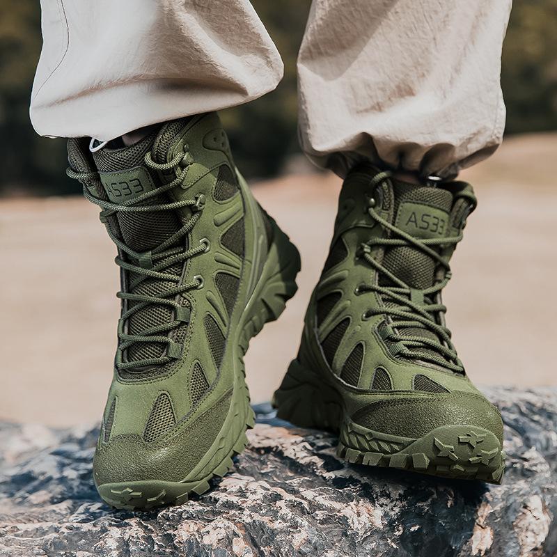 New Tactical Boots Men's Large Size Breathable Non-slip Wear-resistant Outdoor Camping Jungle Desert Training Hiking Shoes