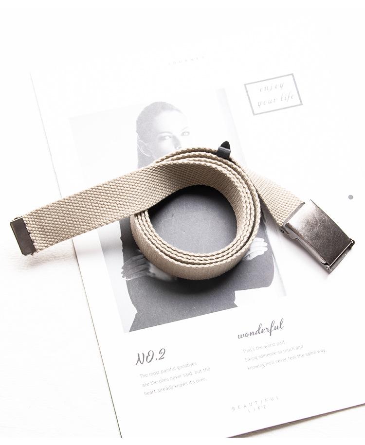 2.5cm Smooth Buckle Canvas Belt, Unisex Casual Workwear Pants, INS Style Fabric Narrow Leather Belt for Women, Men, and Students.