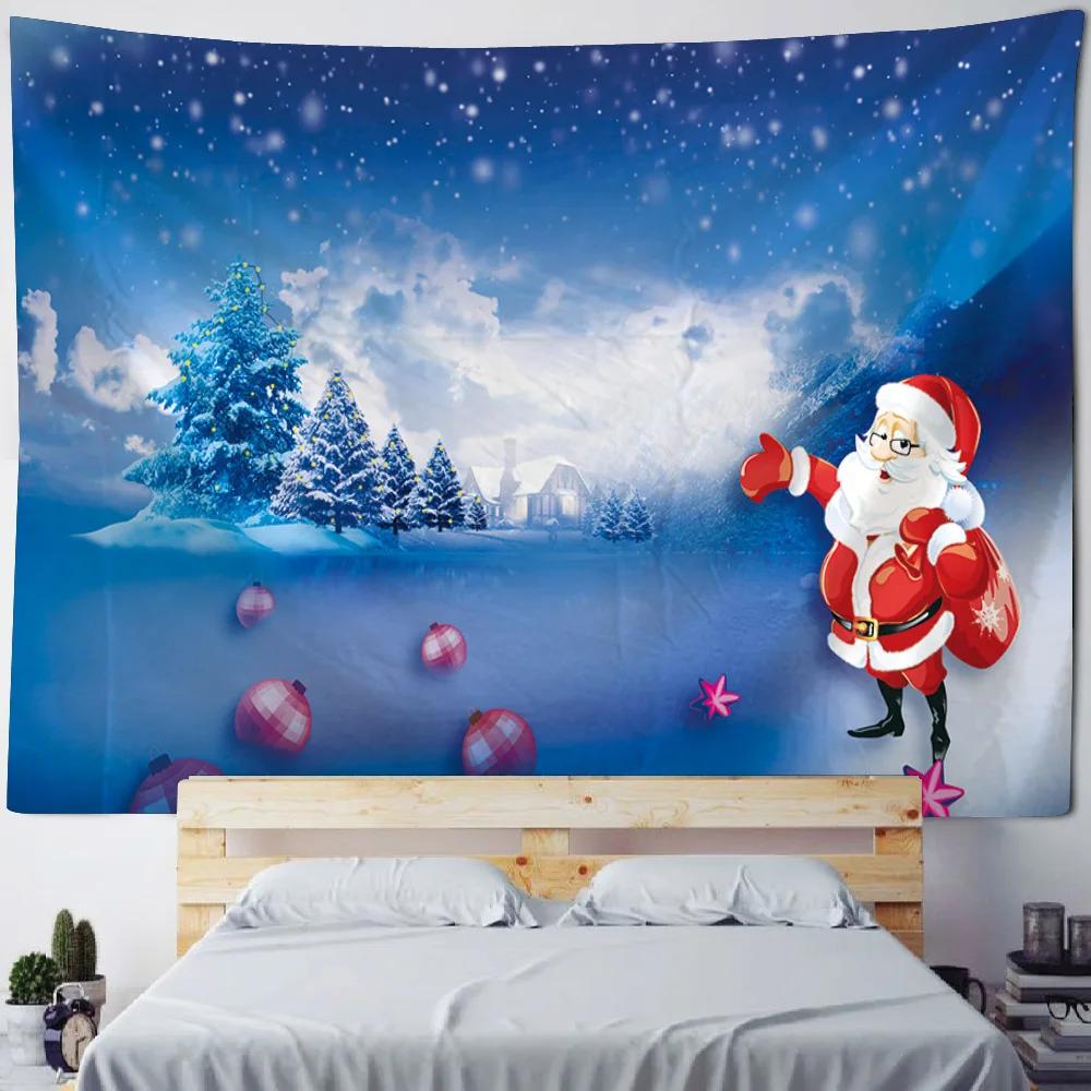 Kış Sabahı Ren Geyiği kardan adam Noel Ağacı Duvar Asılı Goblen Noel Duvar Asılı Ağaç Duvar Asılı Muhteşem Noel Ağacı Şömine Hediyeler