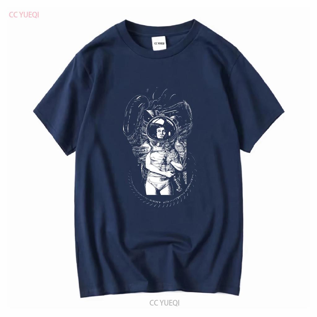Alien Ellen Ripley Jonesy Sci Fi Horror T Shirt Vintage Washed Fashion Designer Clothes Slightly Streetwear Homme Casual