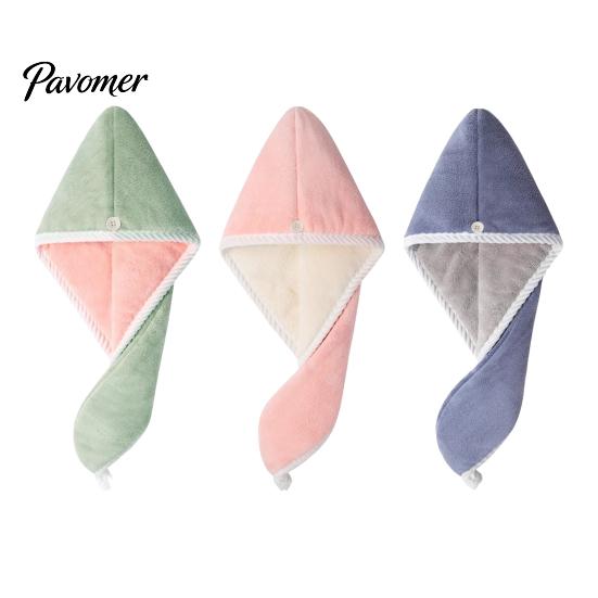 Bathroom Essentials for Hair Reversible Towel Wrap, Microfiber Turban with Button, Quick Dry, Thickened Drying Hat Absorbent Anti-frizz Women