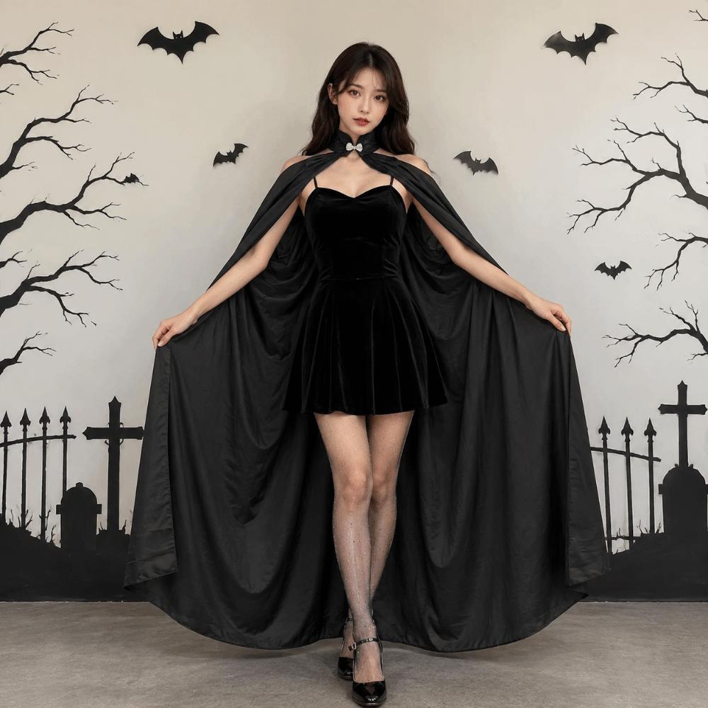 Solid Color Shawl Cape Chiffon Neck Cape Shawl Funny Hallowmas Cloak Party