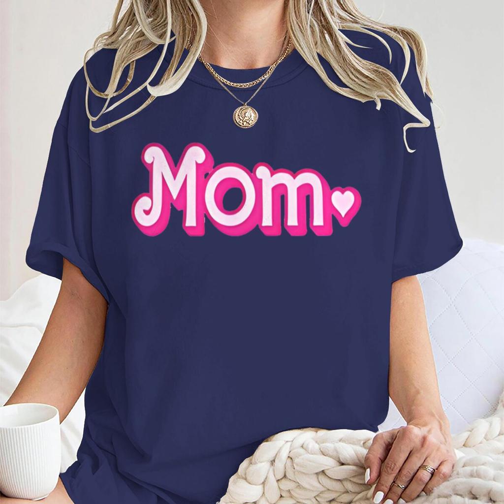 Mom Fashion Tees Short Sleeve Round Neck Mother's Day Gifts Tshirts Casual Mama Life Fun Unisex's T-Shirts